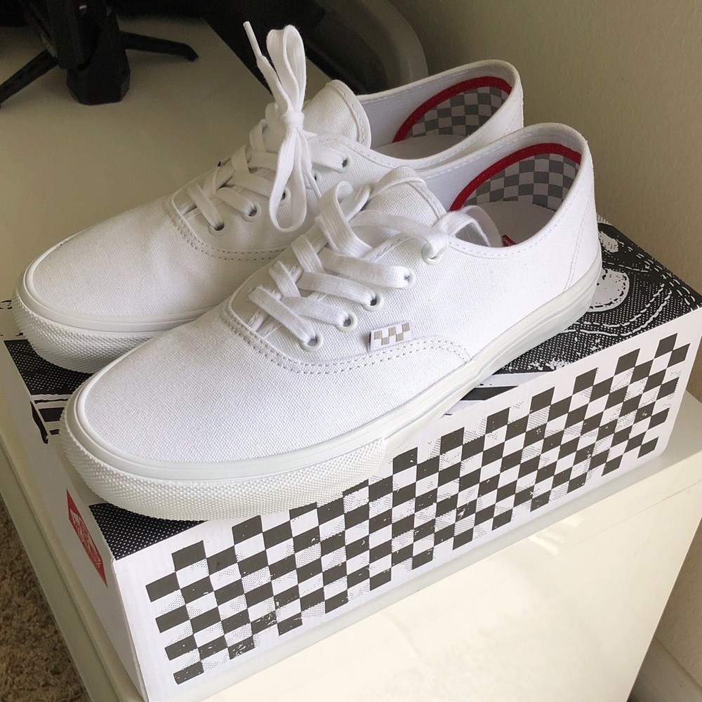 Vans Classic Skate White Canvas Shoes